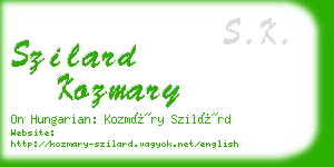 szilard kozmary business card